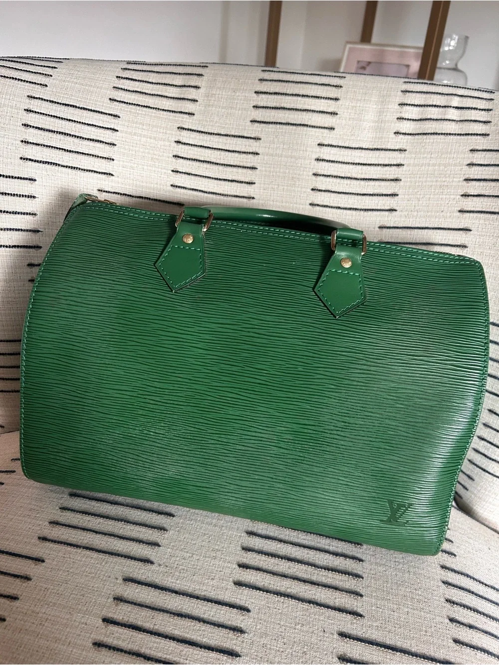 Louis Vuitton Green Epi Leather Speedy 40 with Matching Wallet